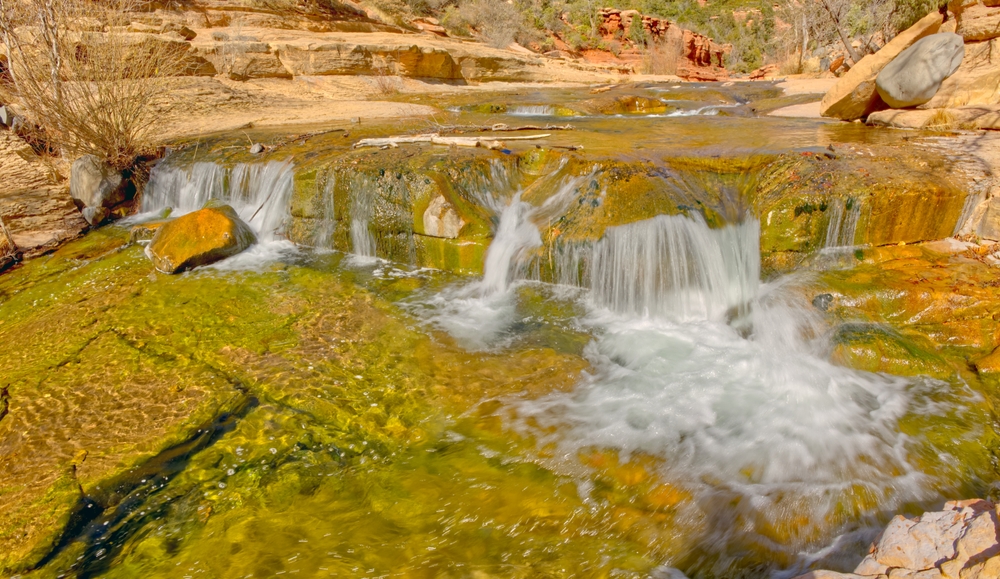 Slide,Rock,Waterfalls,Sedona,Arizona