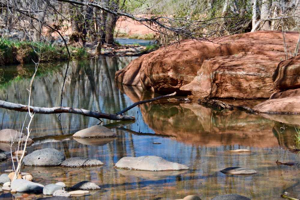 Arizona,Sedona,Red,Rock,State,Park,Oak,Creek,Reflection,Of