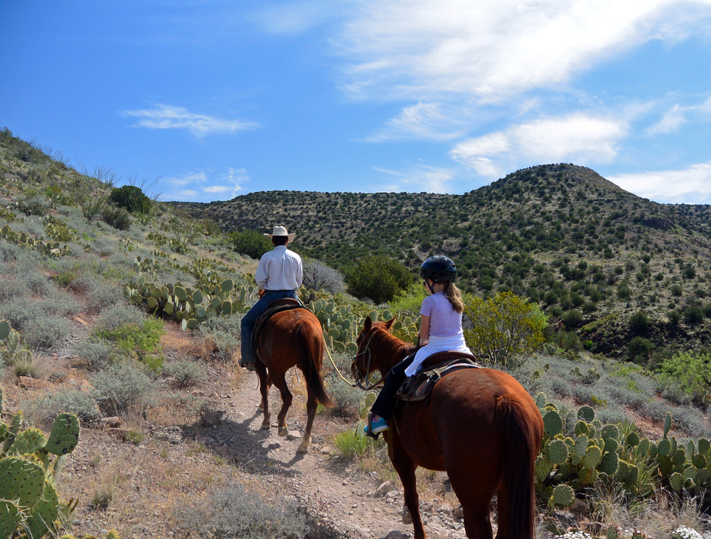 Young,Girl,Horseback,Riding,With,Guide,In,Sedona,,Arizona