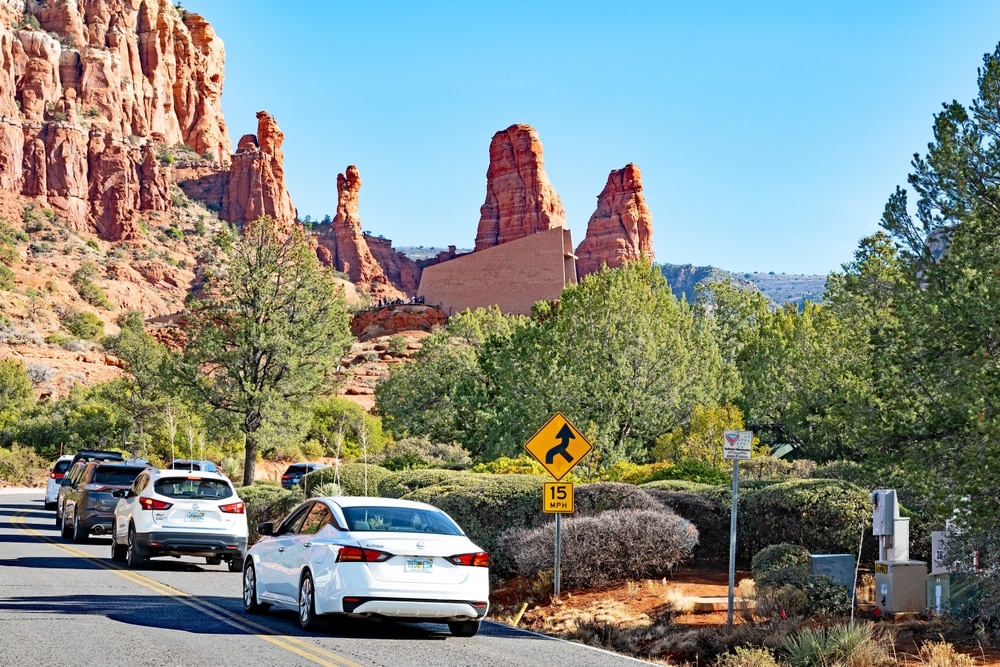 Sedona,,Arizona,-,December,26,2023:,Tourist,Traffic,Is,Backed