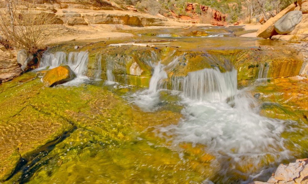 Slide,Rock,Waterfalls,Sedona,Arizona
